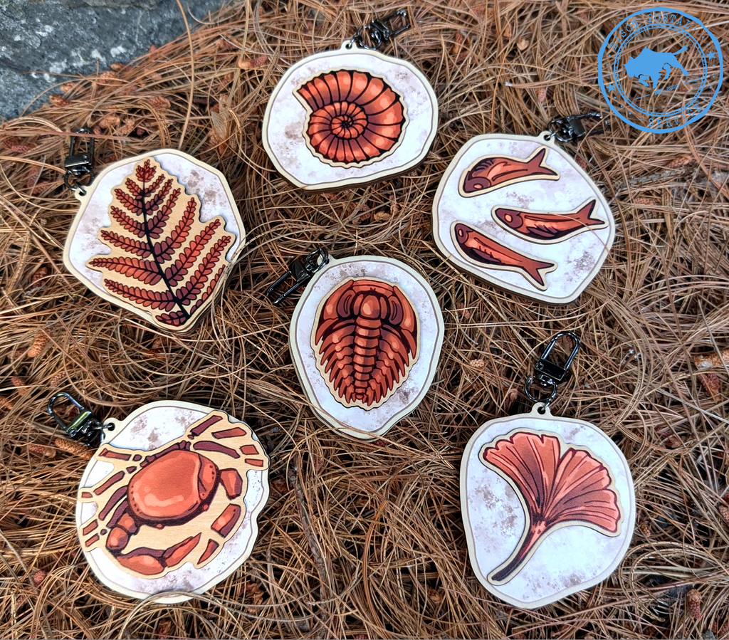 Mystery Fossil Wooden Charms