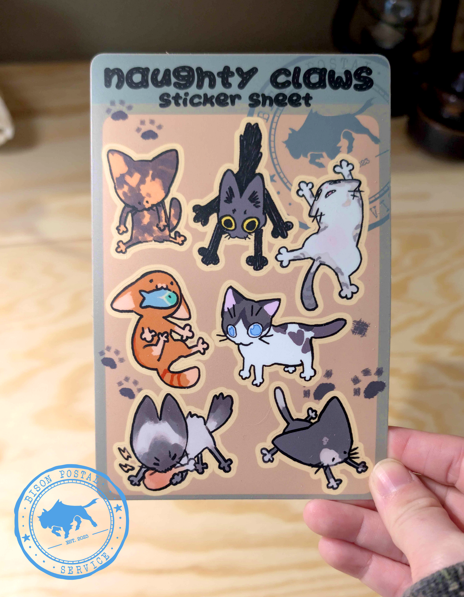 Naughty Claws Cat Sticker Sheet