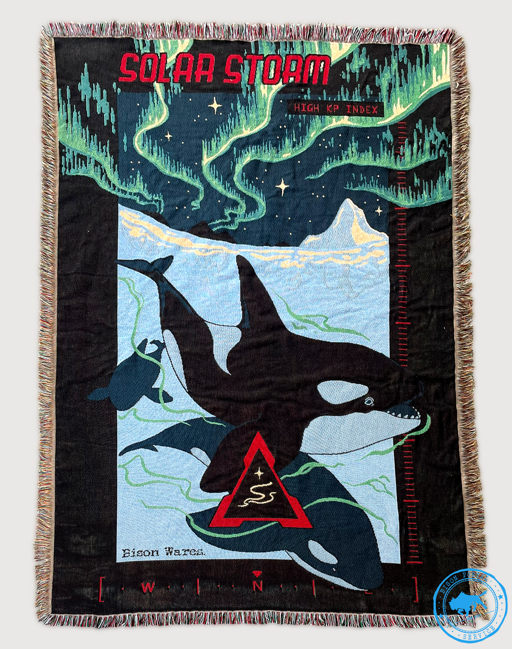 SOLAR STORM Orca Whales- Woven Blanket
