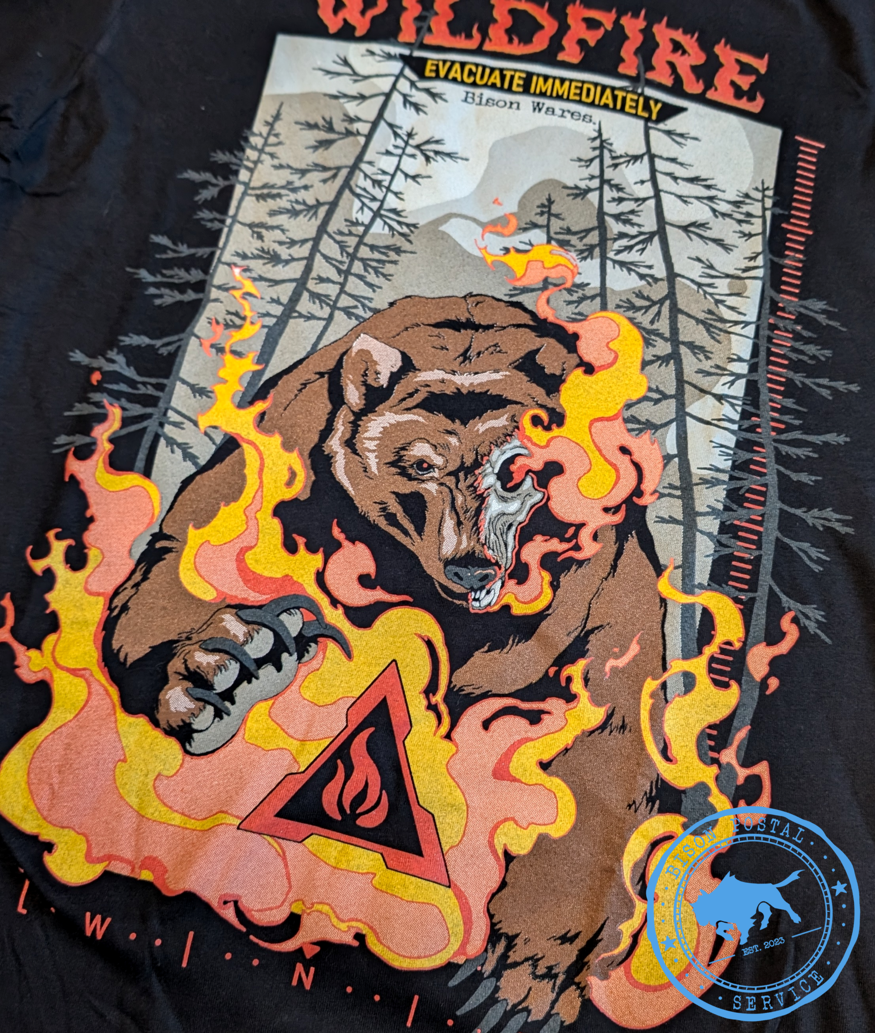Wild Fire Grizzly Bear - T-Shirt