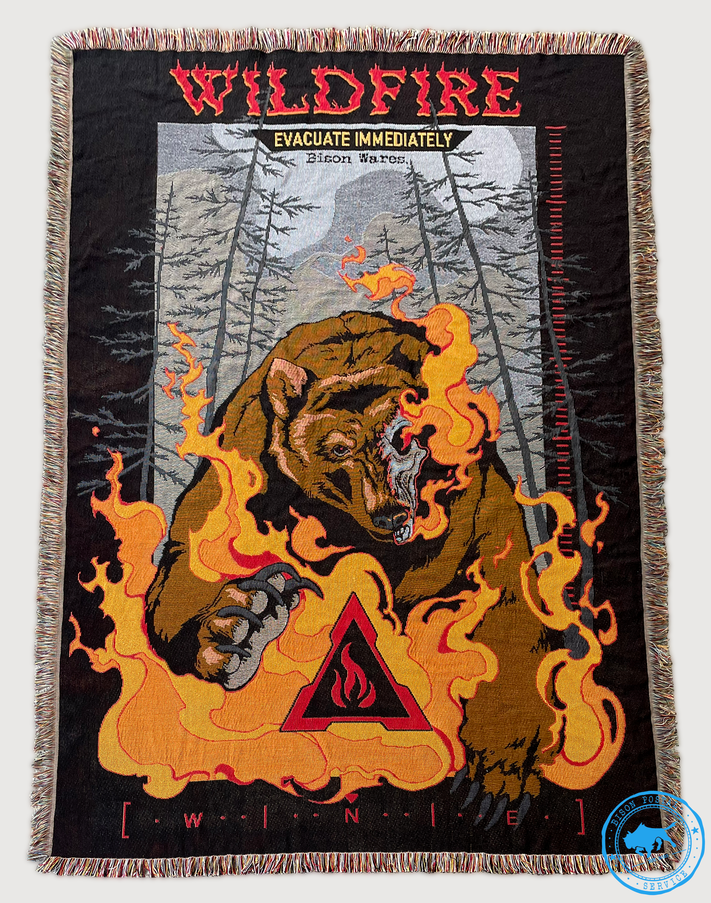 WILDFIRE Grizzly Bear - Woven Blanket